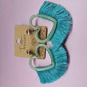 Heart aqua earrings